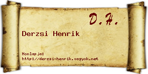Derzsi Henrik névjegykártya